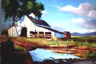 #313 The Old White Barn 24x36 Oil